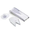 mandoline-cuisine-lame-v-accessoires Mandoline de cuisine avec lame en V, lames interchangeables et poussoir de sécurité